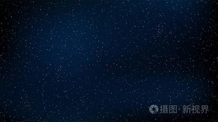 美丽的星空是蓝色的.星星在完全黑暗中发光.