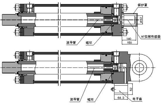 电液伺服拉杆油缸内部结构图