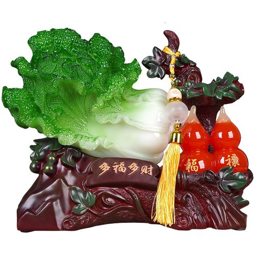 开光葫芦摆件招财聚财大号葫芦玉白菜工艺品店铺开业