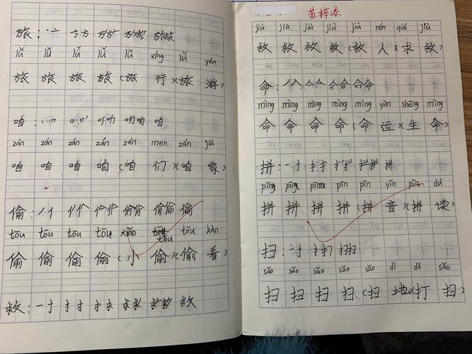 第10课生字抄写优秀作业展