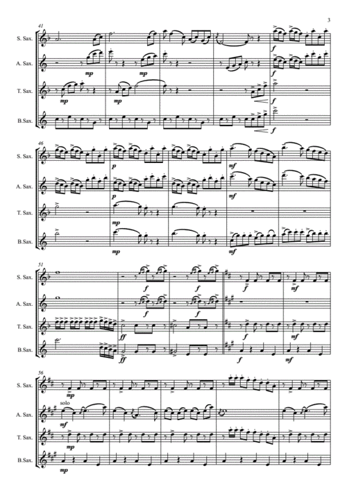 北京喜讯到边寨萨克斯四重奏总谱 分谱.pdf 16页