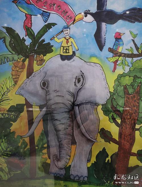 生物多样性之大象的三d大型宣传广告成了昆明市新的网红地在滇池国际