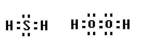 h2s是s在中间,s周围有8个电子.