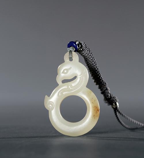 3502白玉雕仿古凤挂件