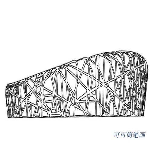 鸟巢简笔画,儿童建筑简笔画大全,怎么画鸟巢体育馆的简单画法,著名