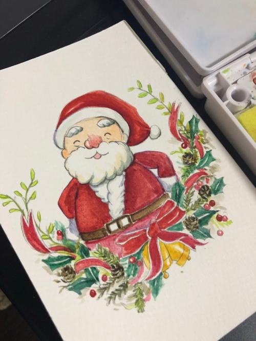 水彩画圣诞老人简笔画教程