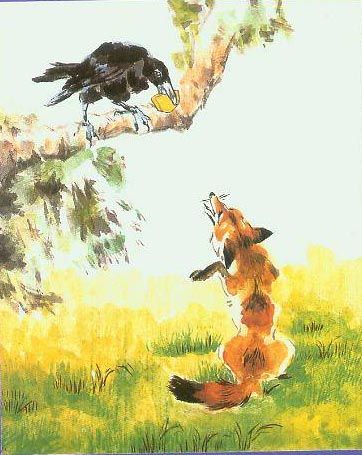 我画《狐狸和乌鸦》插图