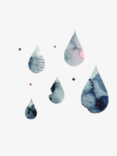 卡通水墨水滴