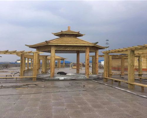 山西防腐木多层景观凉亭定制