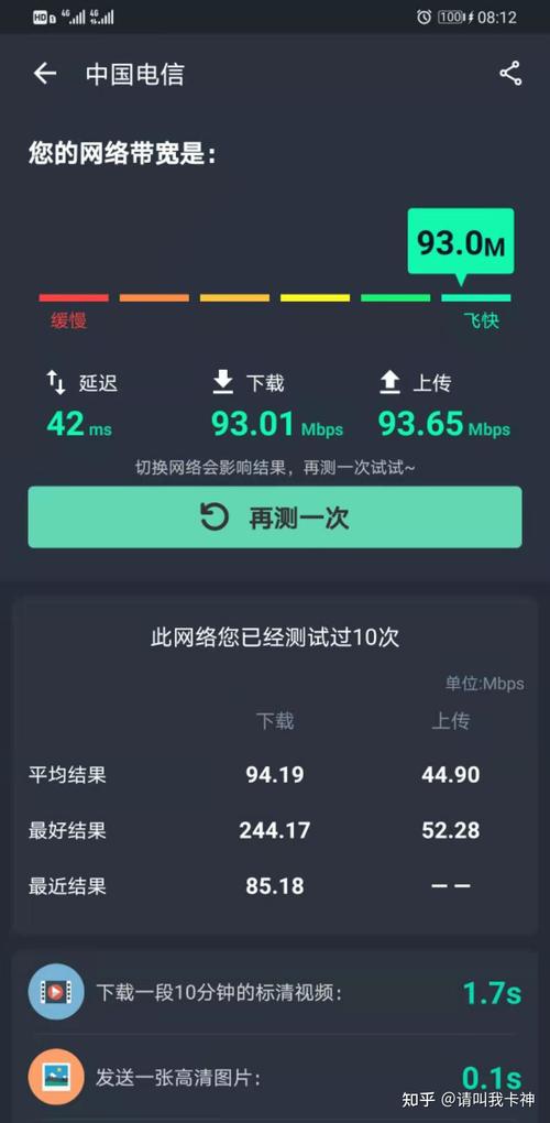 分享一下你们流量卡的测速截图