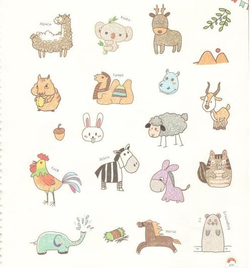 食草动物简笔画(简约型文化普通难度)-陆地动物_千千