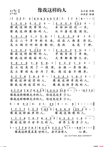 《像我这样的人》原创简谱, - 歌曲简谱 - 声乐谱