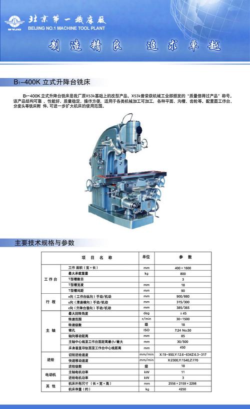 b1400k立式升降台铣床