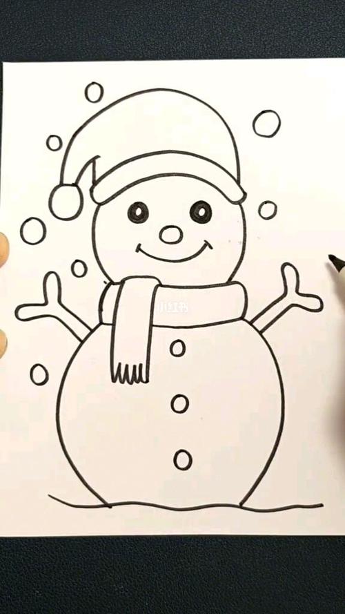 简笔画教程分享99雪人781599炎热的夏天给大家画个雪人78