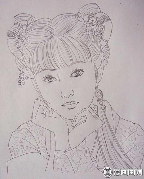 绘画简笔画美女