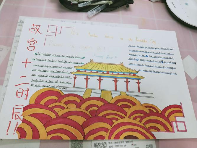 故宫十二时辰手抄报.