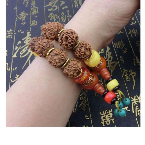 细选菩提大金刚五六瓣佛珠转运珠古金隔片手串一件代发