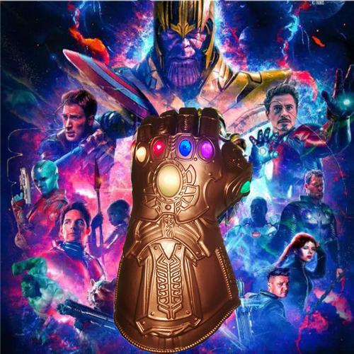 复仇者联盟4灭霸发光手套可闪光调节漫威周边1:1乳胶灭霸手套