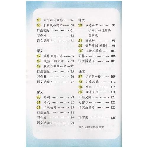 小学教材 四年级下册 年级下册语文教材教科书课本语文 4 春季使用湘