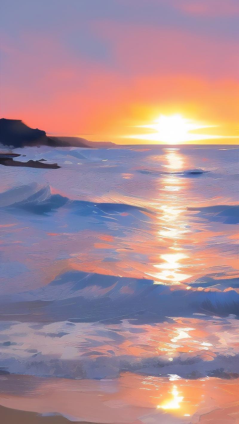 绝美背景图,感受晚霞的温柔氛围感�