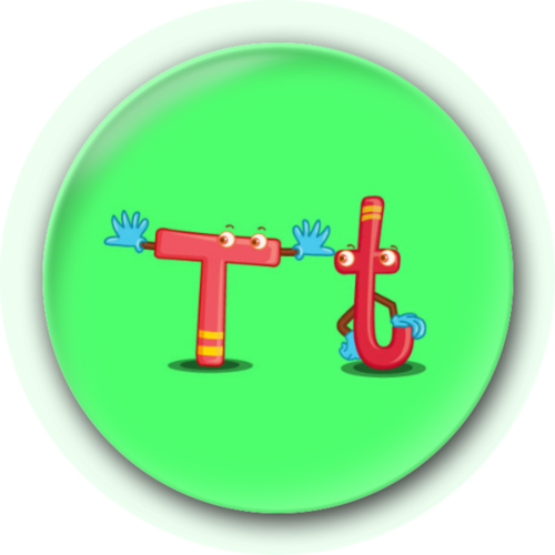 卡通字母-t-4.4个性徽章