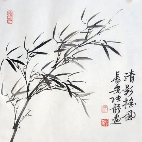 国画花鸟画水墨画写意画装饰画一尺斗方竹子墨竹原稿收藏画特价画
