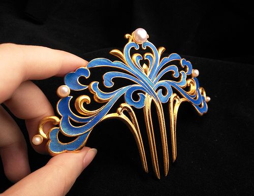 鹅毛仿点翠,原创手工饰品,发饰