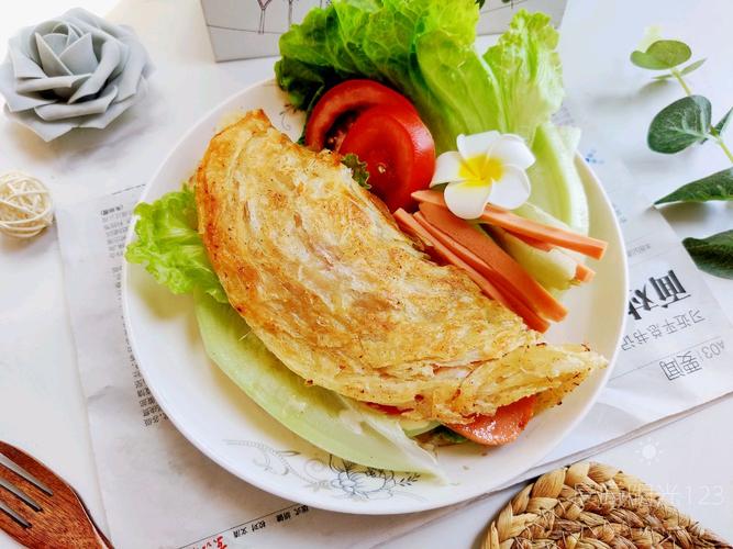 快手自制香脆鸡肉火腿手抓饼