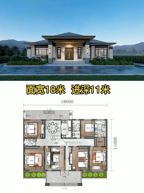 一层新中式别墅,把对称之美演绎到了极致!