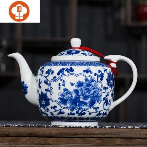 艺呈茶壶茶具陶瓷单个壶带过滤网青花瓷大中号家用套装釉下彩景德镇制