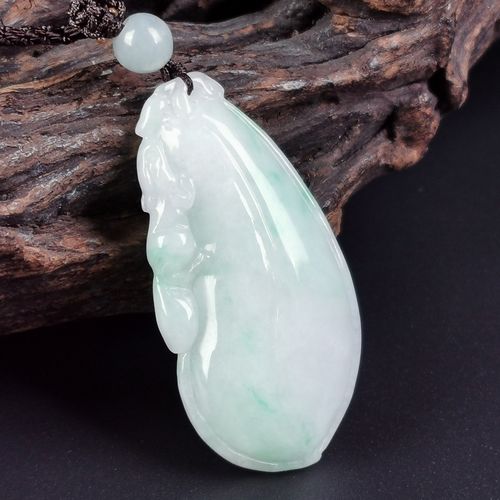 凤禧 翡翠吊坠飘阳绿福瓜玉石吊坠玉坠翡翠a货项链