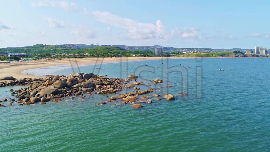 航拍福建漳州漳浦白塘湾景区