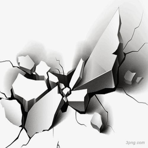 卡通立体地面开裂破损