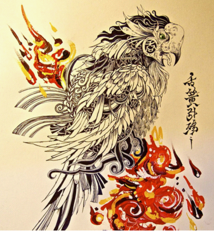 《山海经》神异怪兽手绘插画欣赏