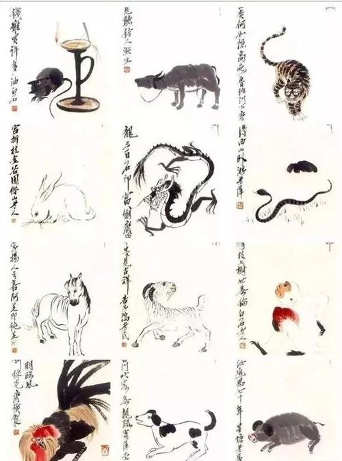 (齐白石的《十二生肖图》,图片来自网络)