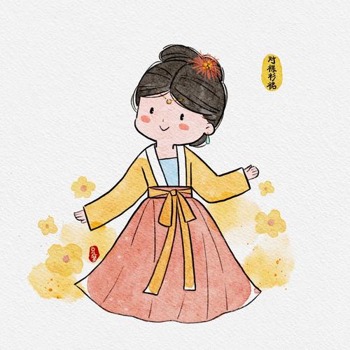 水彩风简笔画「汉服常见的九种形制」