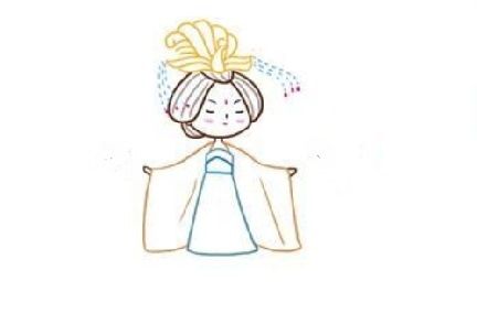 古风人物武则天怎么画_武则天简笔画画法步骤教程