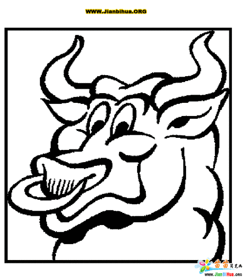 牛休息的简笔画