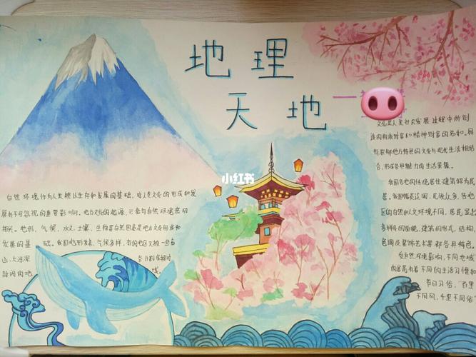 地理  手抄报_富士山_日本_绘画_手抄报_文化_阅读