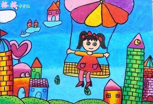 美丽的天空儿童画图片格格手抄报