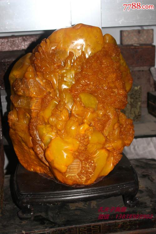 天然老寿山石田黄石原石雕刻摆件深山访友竹林七贤图古玩
