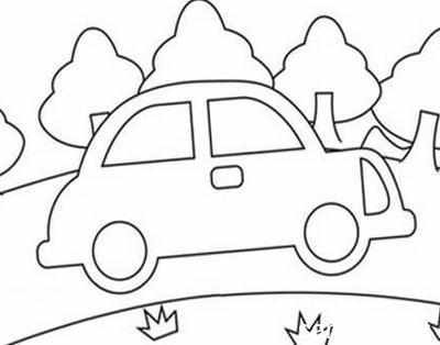 马路上的汽车简笔画图片