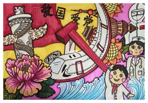 原创爱国手抄报 马克笔上色_手抄报_上色_马克笔_爱国