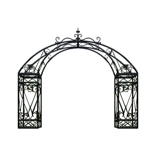 欧式边门门门铁艺拱门门柱庭院拱形小门柱头拱门