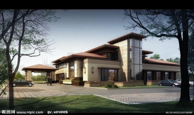 别墅建筑效果图 建筑效果图 鸟瞰效果图 公共建筑 城市建筑 建筑外观