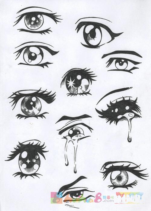 动漫眼睛简笔画图片大全怎么画简笔画教程_绘画吧-画画