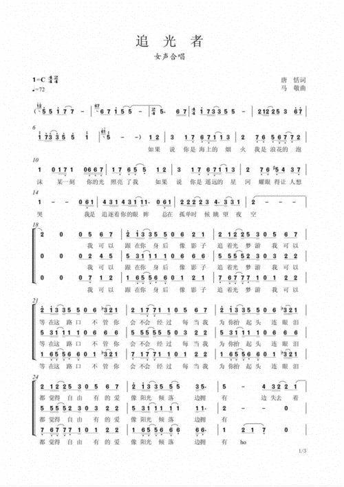 追光者合唱谱简谱.pdf 3页