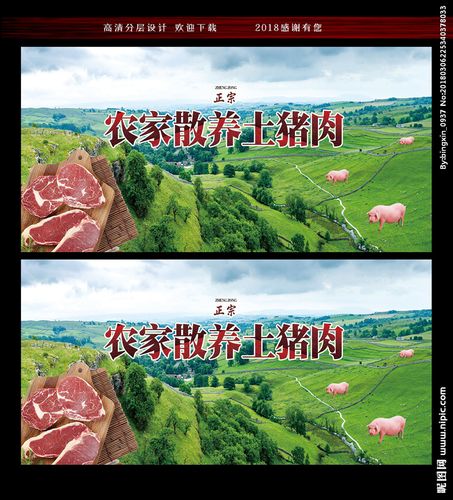 农家土猪肉宣传海报设计图__展板模板_广告设计_设计