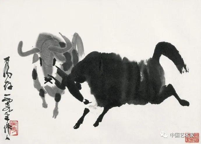 吴作人画牛,别创一格