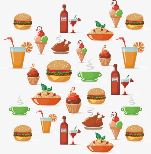 关键词 : 卡通美食,西餐,美食背景,卡通汉堡